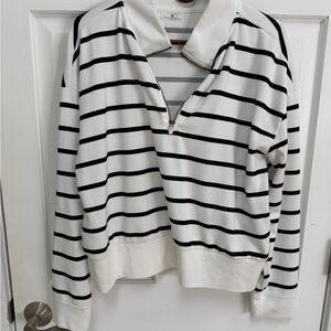Danskin Black and White Striped Pullover